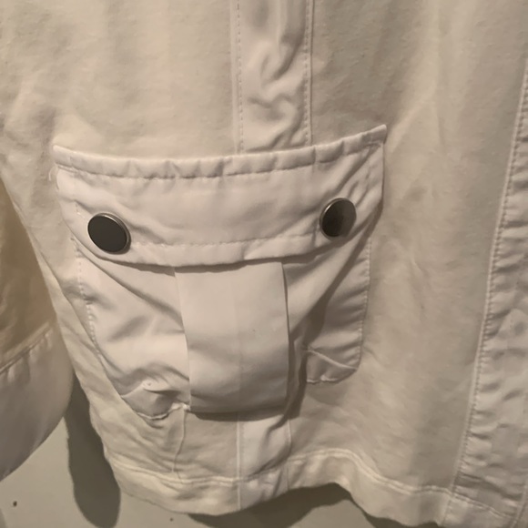 Stellar Pearl White Heavy Cotton Full Zip Utility Jacket from Alia SZ Large - Picture 6 of 12